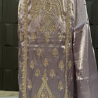 Party Wear Hand Work 4Pcs Unstitched Suits in Lilac – PW002