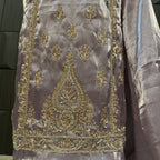 Party Wear Hand Work 4Pcs Unstitched Suits in Lilac – PW002
