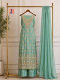 Party Wear Hand Work 4Pcs Unstitched Suit in Dark Green – PW025