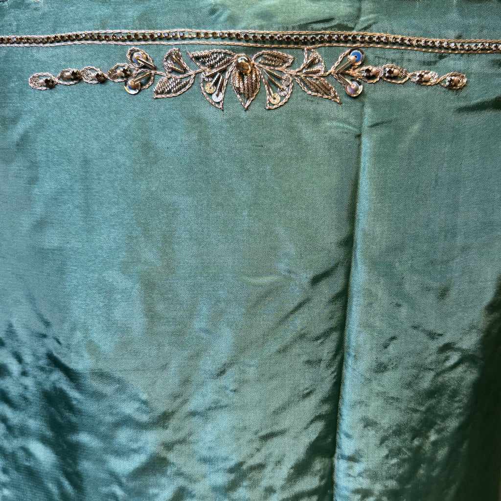 Party Wear Hand Work 4Pcs Unstitched Suit in Dark Green – PW025