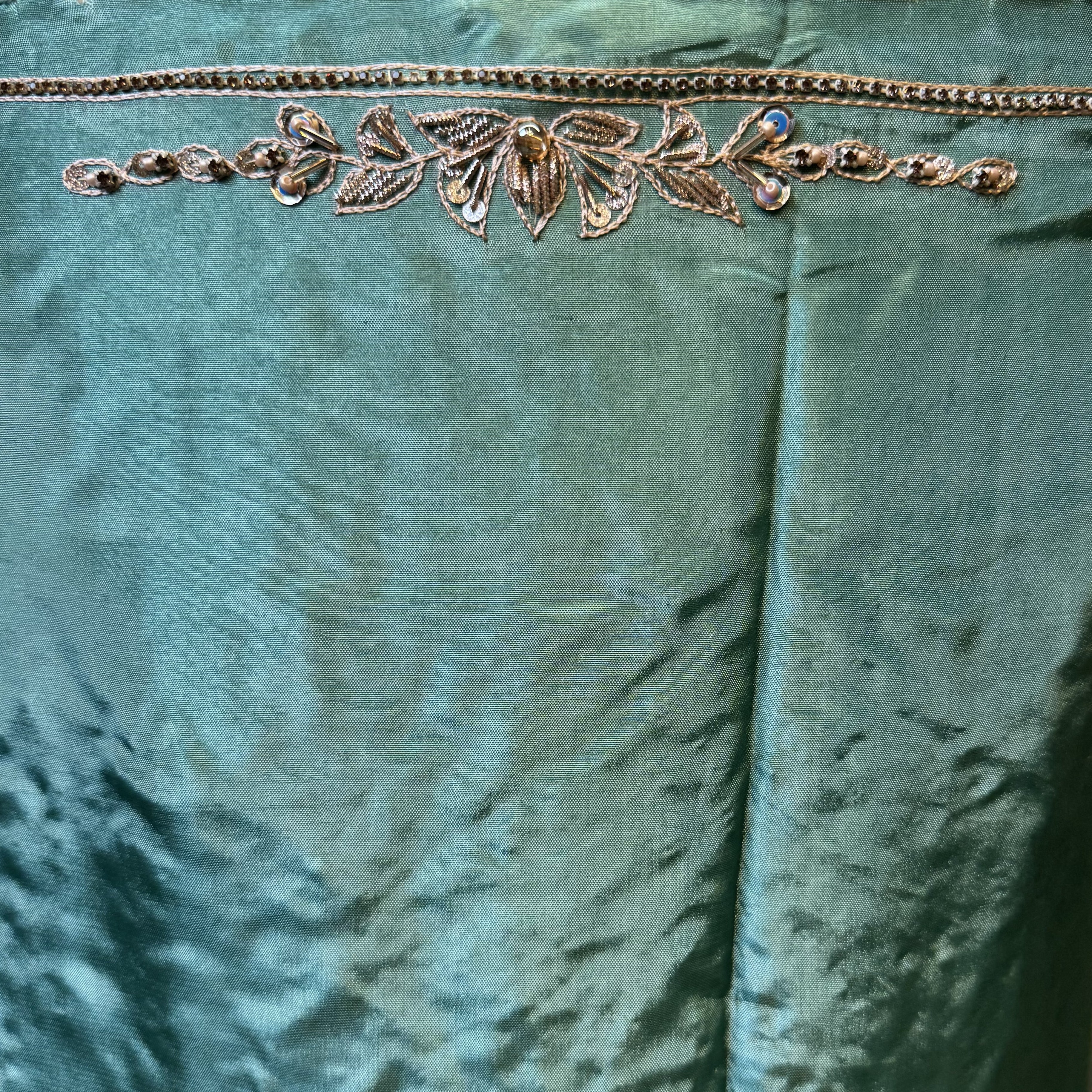 Party Wear Hand Work 4Pcs Unstitched Suit in Dark Green – PW025