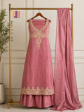 Party Wear Hand Work 4Pcs Unstitched Suit in Dark Pink – PW009