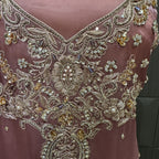 Party Wear Hand Work 4Pcs Unstitched Suit in Dark Pink – PW009