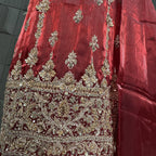 Party Wear Hand Work 4Pcs Unstitched Suit in Light Maroon – PW014