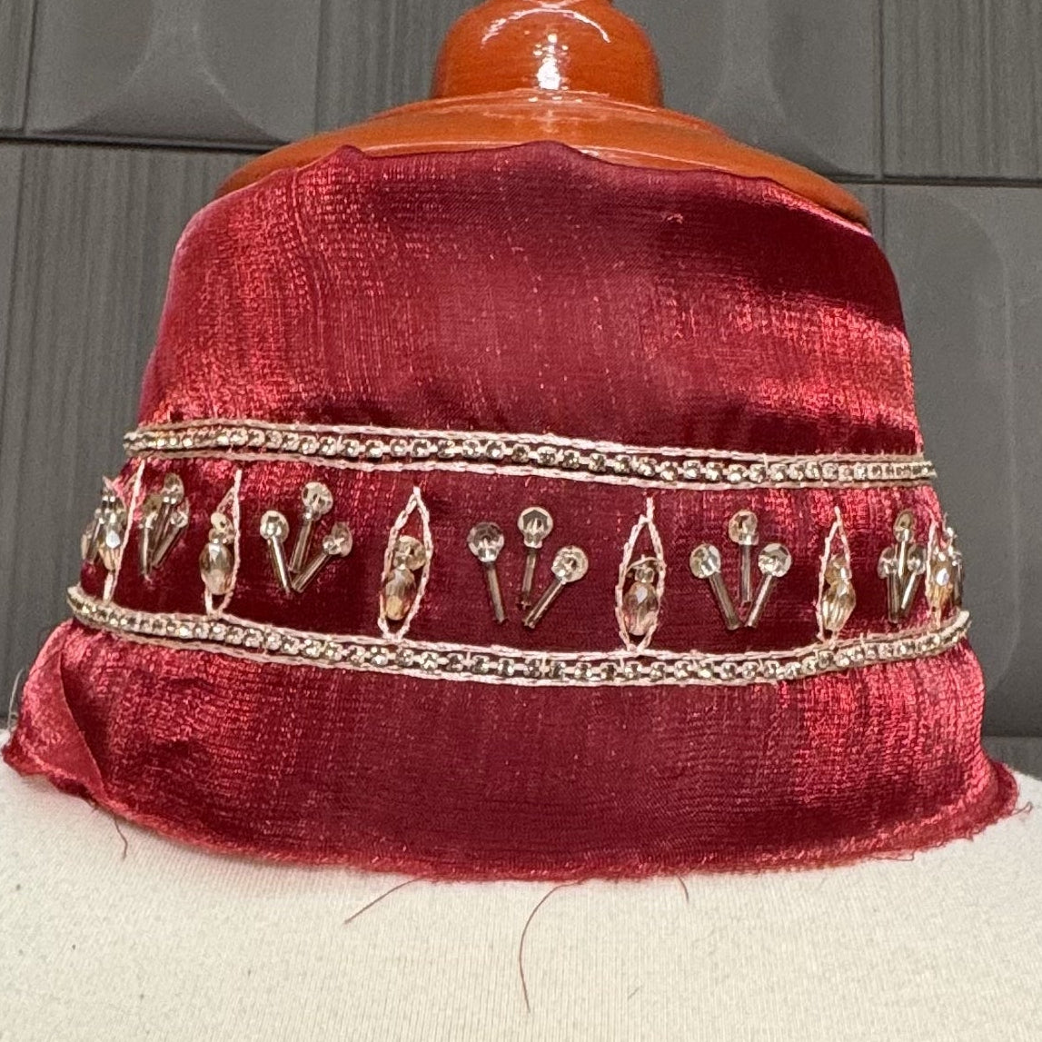 Party Wear Hand Work 4Pcs Unstitched Suit in Light Maroon – PW014