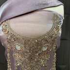 Party Wear Hand Work 4Pcs Unstitched Suit in Light Purple – PW020