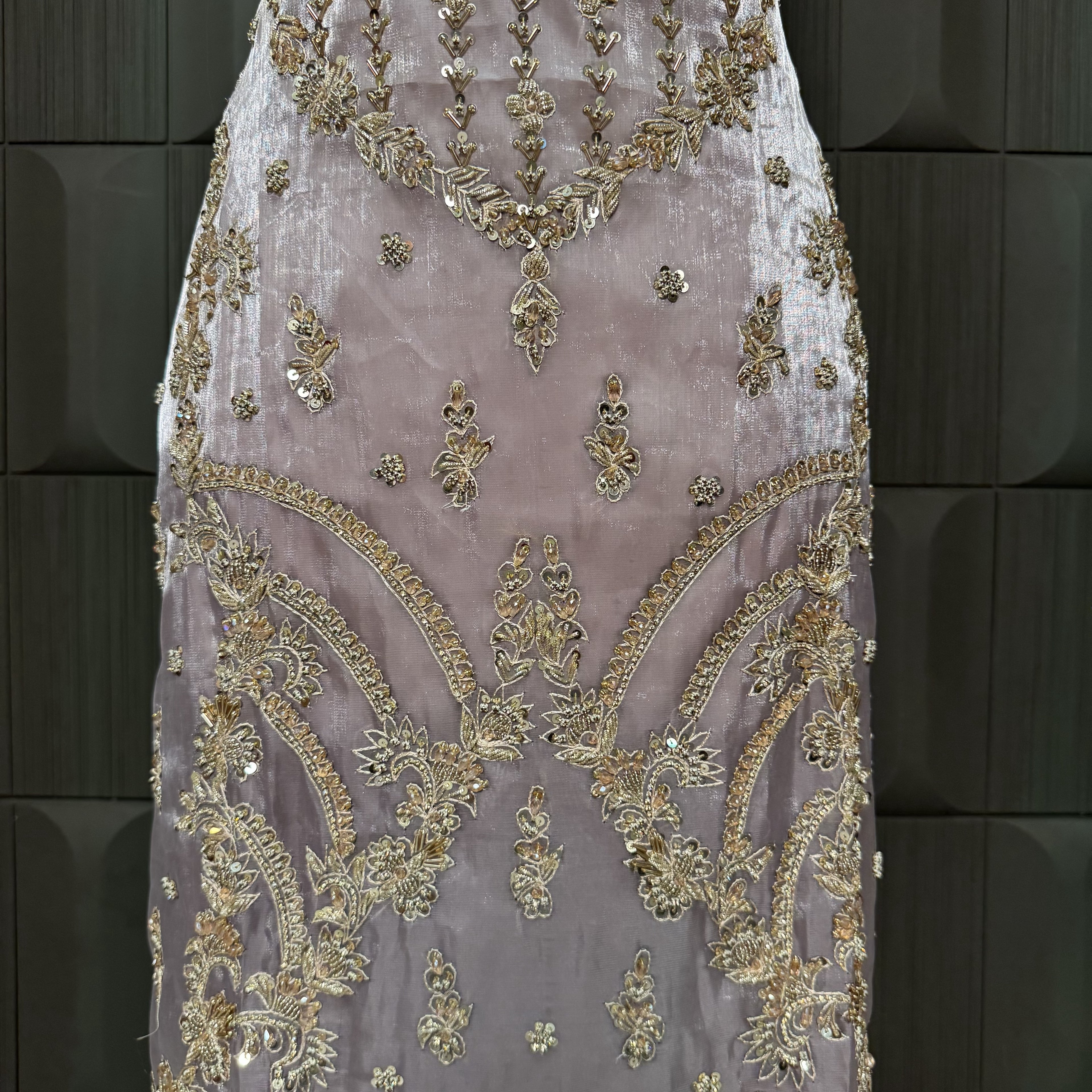 Party Wear Hand Work 4Pcs Unstitched Suit in Light Purple – PW020