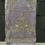 Party Wear Hand Work 4Pcs Unstitched Suit in Light Purple – PW020