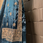 Party Wear Hand Work 4Pcs Unstitched Suit in Zinc – PW019