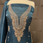 Party Wear Hand Work 4Pcs Unstitched Suit in Zinc – PW019
