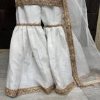 Party wear PW039 garara design view – white organza tissue garara with hand embroidery Pakistani party wear dress for women
