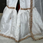 Party wear dresses in Pakistan PW041 garara close up – white organza tissue garara design hand embroidery nikah suit
