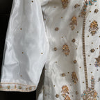 Party wear PW041 garara design view – white organza tissue garara with hand embroidery Pakistani party wear dress for women
