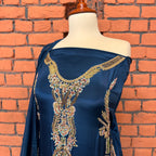 Party wear dresses in Pakistan PW035 shirt view – blue tassel silk with kora and dabka embroidery Pakistani party wear dress

