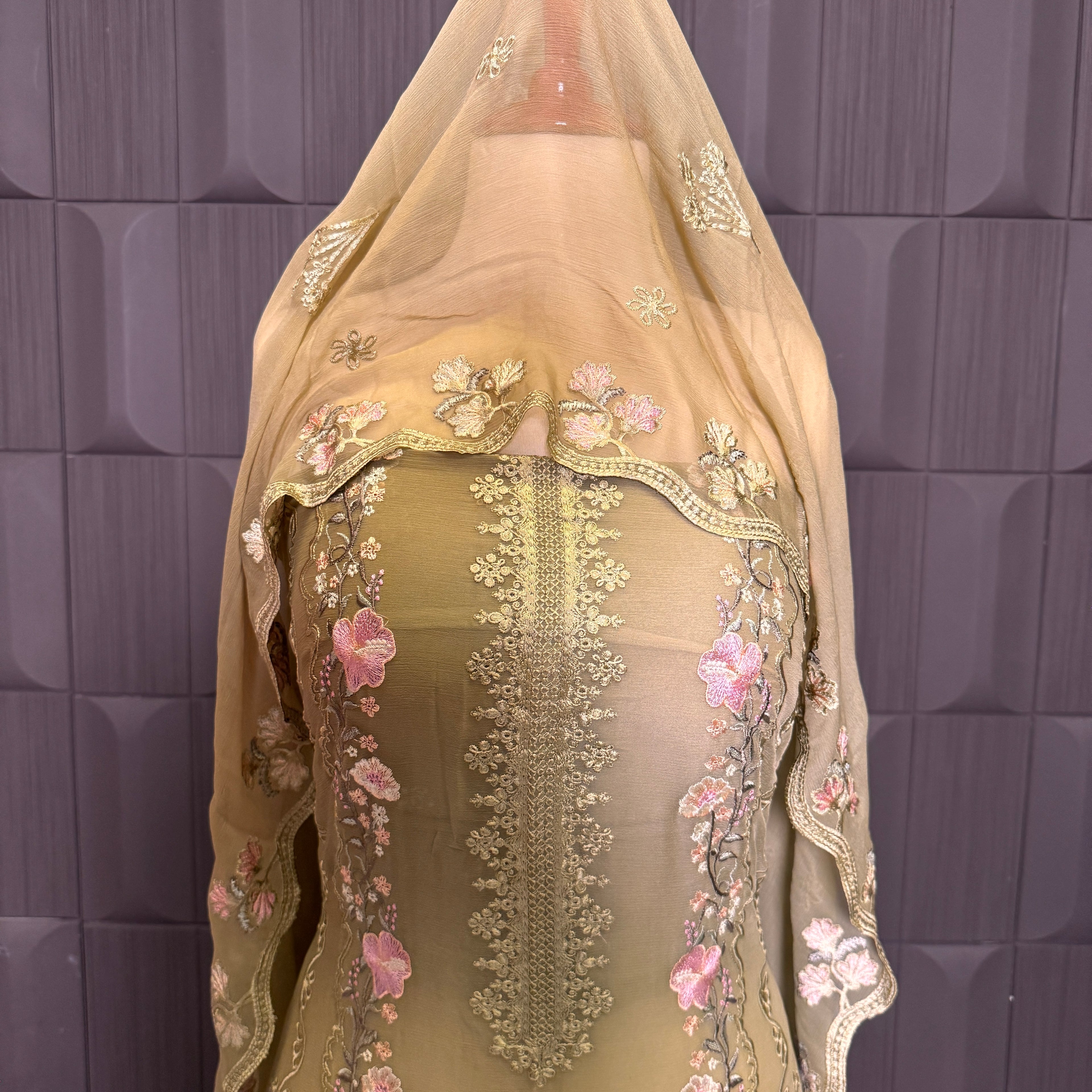 Thread work dresses PWT001 shirt view – crinkle chiffon with embroidery thread work Pakistani thread work suit design
