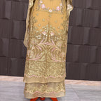 Thread work dupatta suit PWT001 dupatta – crinkle chiffon with thread embroidery dupatta Pakistani party wear
