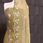Thread work dupatta suit PWT001 dupatta – crinkle chiffon with thread embroidery dupatta Pakistani party wear
