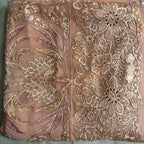Thread work dresses PWT001 tea pink – crinkle chiffon with embroidery thread work Pakistani thread work dress for women
