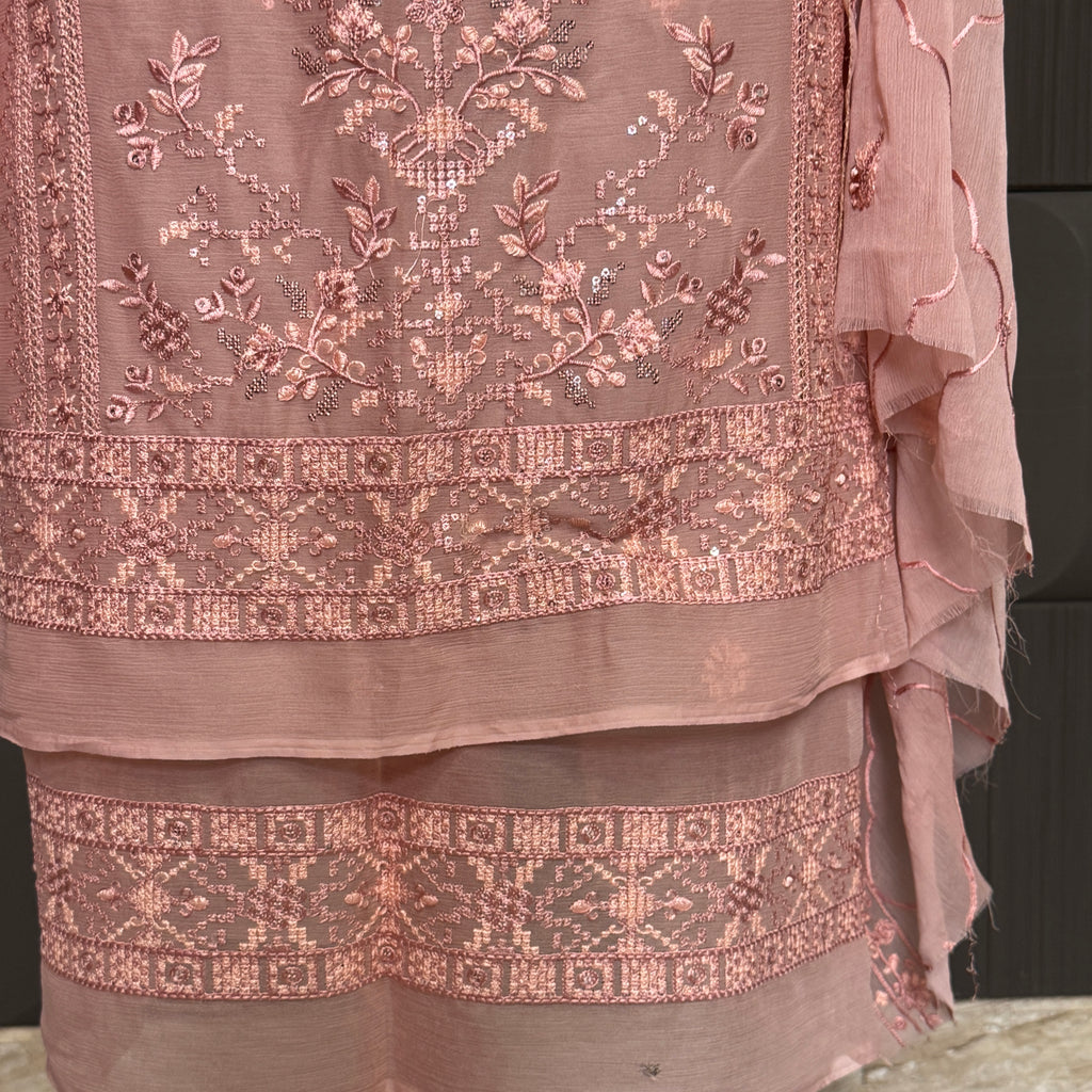 Thread work dresses PWT002 shirt DAMAN view – crinkle chiffon with embroidery thread work Pakistani thread work suit design
