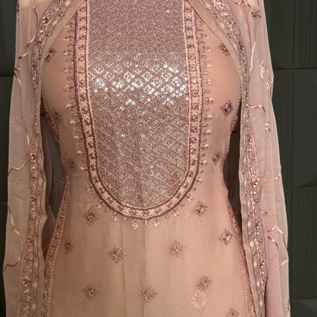 Thread work dresses PWT002 shirt view – crinkle chiffon with embroidery thread work Pakistani thread work suit design
