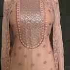 Thread work dresses PWT002 shirt view – crinkle chiffon with embroidery thread work Pakistani thread work suit design
