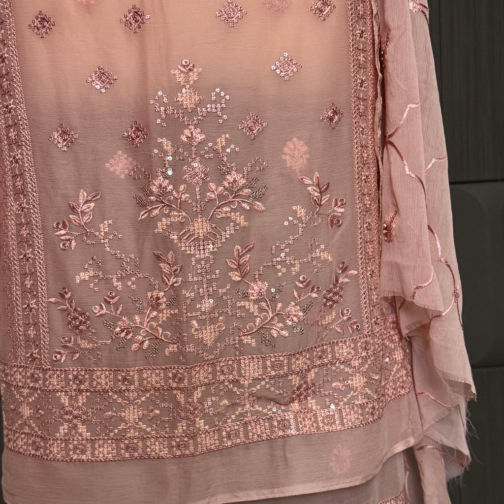 Thread work dresses PWT002 shirt  DAMAN view – crinkle chiffon with embroidery thread work Pakistani thread work suit design
