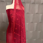 Thread work dupatta suit PWT003 dupatta – crinkle chiffon with thread embroidery dupatta Pakistani party wear

