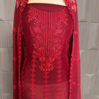 Thread work dresses PWT003 shirt view – crinkle chiffon with embroidery thread work Pakistani thread work suit design
