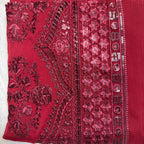 Thread work embroidery designs PWT004 maroon – crinkle chiffon with embroidery thread work Pakistani thread work dress
