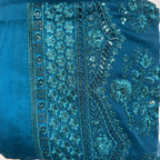 Thread work embroidery suit PWT004 zinc – crinkle chiffon with embroidery thread work and grip fabric inner Pakistan
