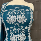 Thread work dresses PWT007 shirt view – crinkle chiffon with embroidery thread work Pakistani thread work suit design
