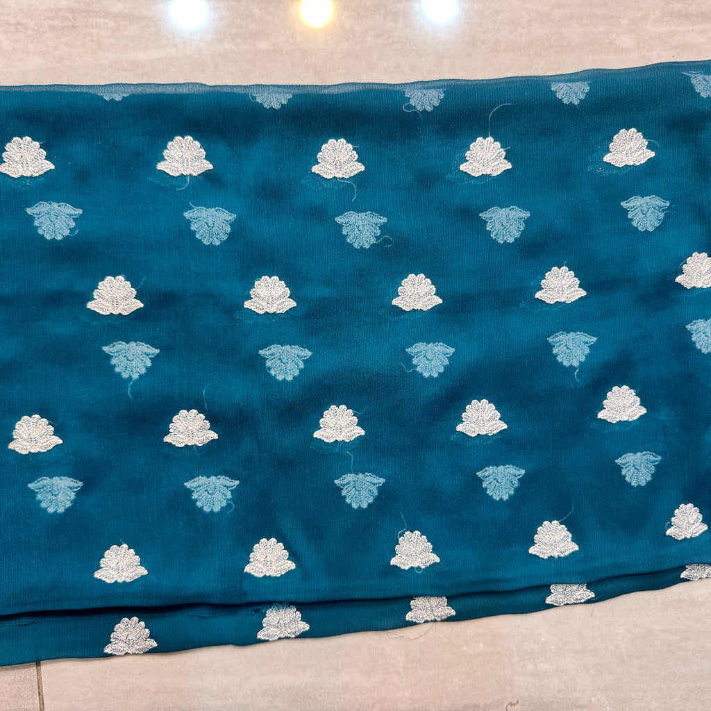 Thread work dupatta suit PWT007 dupatta – crinkle chiffon with thread embroidery dupatta Pakistani party wear

