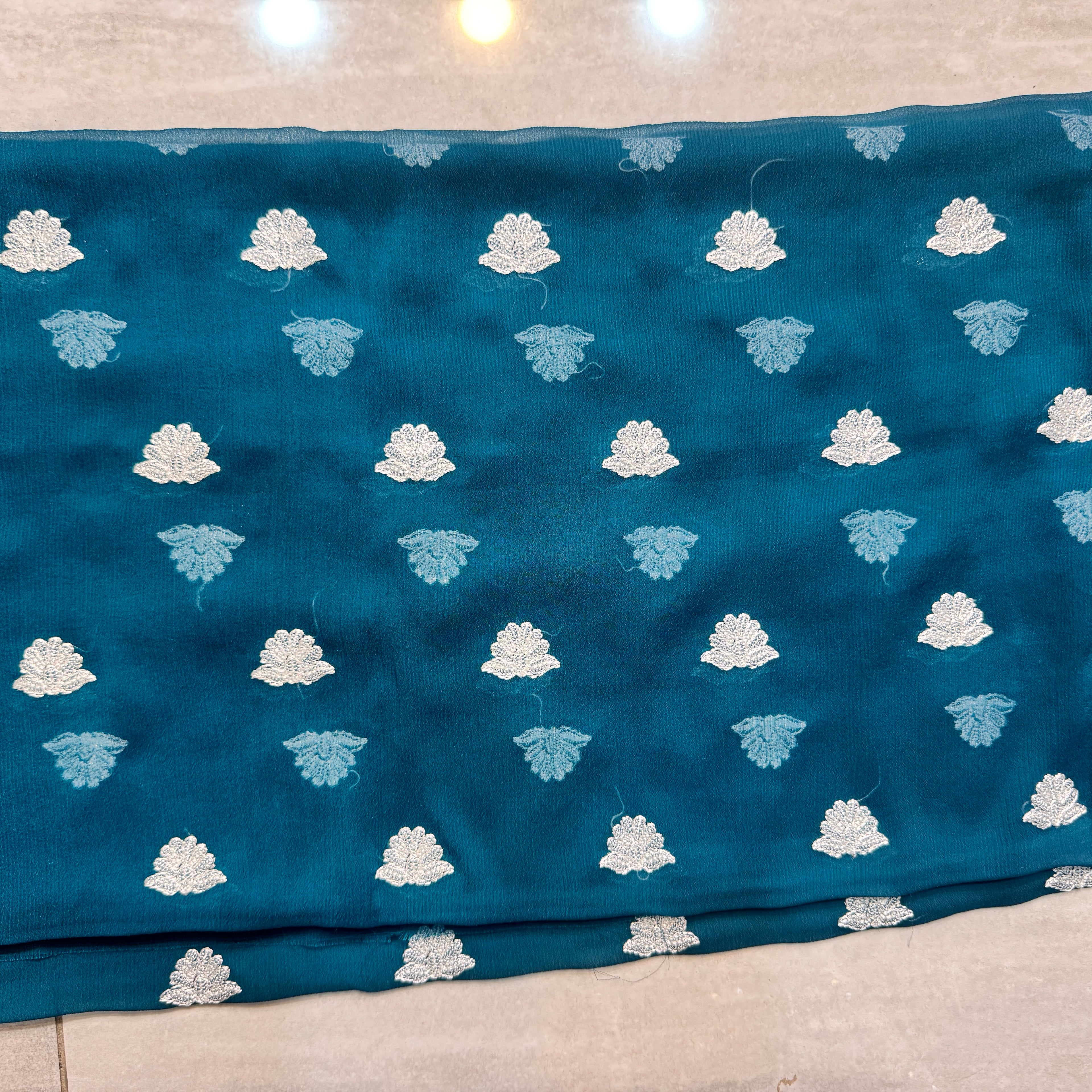 Thread work dupatta suit PWT007 dupatta – crinkle chiffon with thread embroidery dupatta Pakistani party wear
