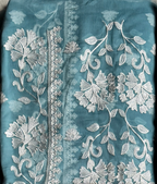 Thread work embroidery suit PWT007 sea green – crinkle chiffon with embroidery thread work and grip fabric inner Pakistan
