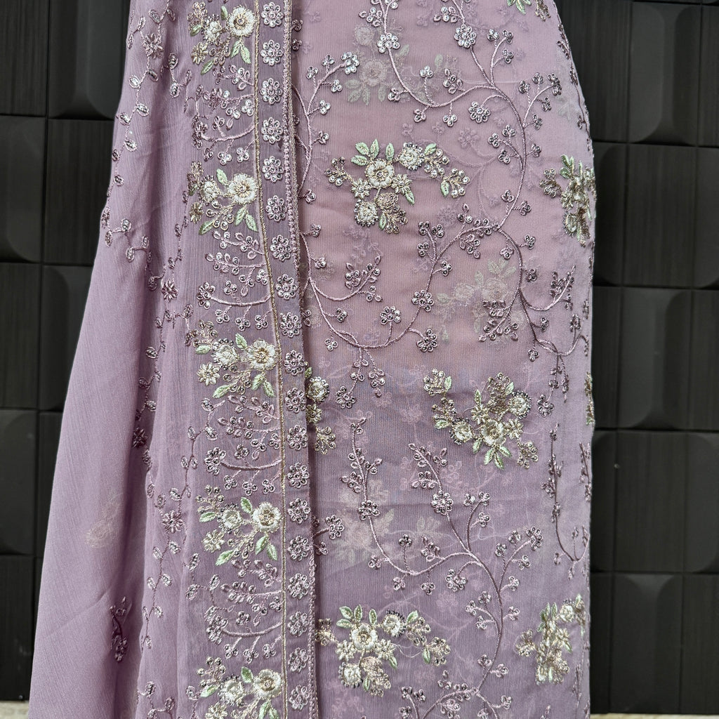 Thread work dupatta suit PWT008 dupatta – crinkle chiffon with thread embroidery dupatta Pakistani party wear
