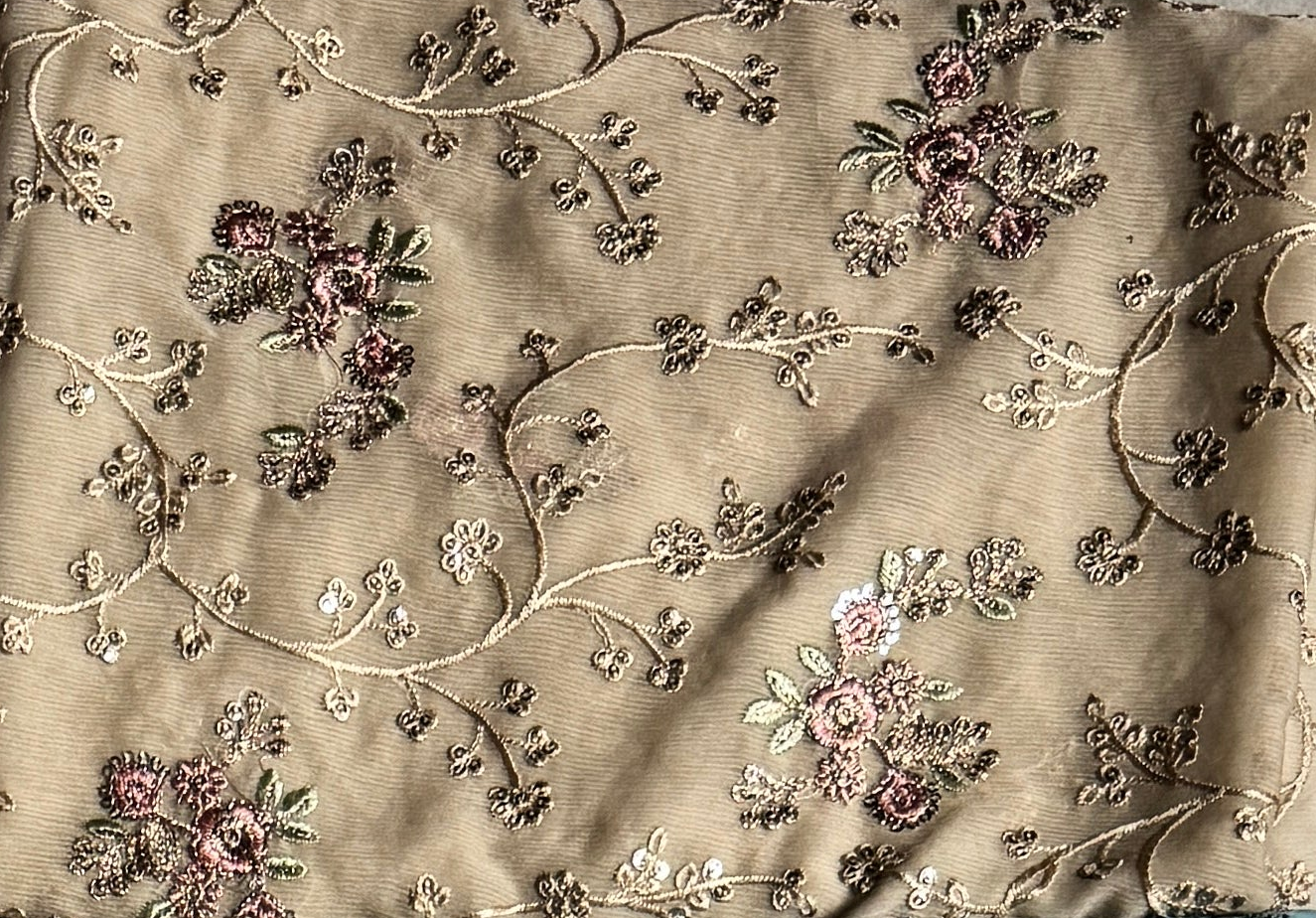 Thread work dresses PWT008 skin – crinkle chiffon with embroidery thread work Pakistani thread work suit design
