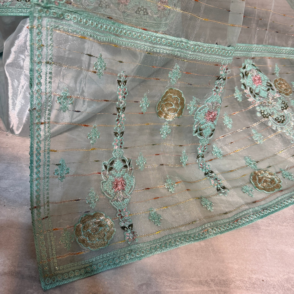 Thread work dupatta suit PWT005 dupatta – organza with thread embroidery dupatta Pakistani party wear
