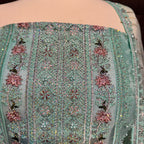 Thread work designs PWT005 shirt close up – embroidery thread work detail on organza fabric Pakistan
