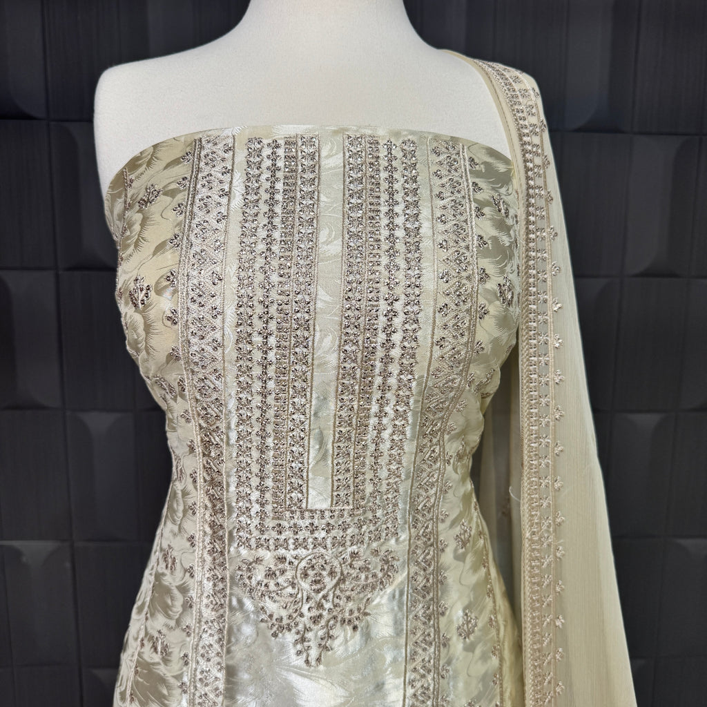 Thread work dresses PWT006 shirt view – silk china patti with embroidery thread work Pakistani thread work suit design
