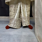 Thread work dress for women PWT006 trouser view – grip fabric trouser with silk china patti thread work suit Pakistan
