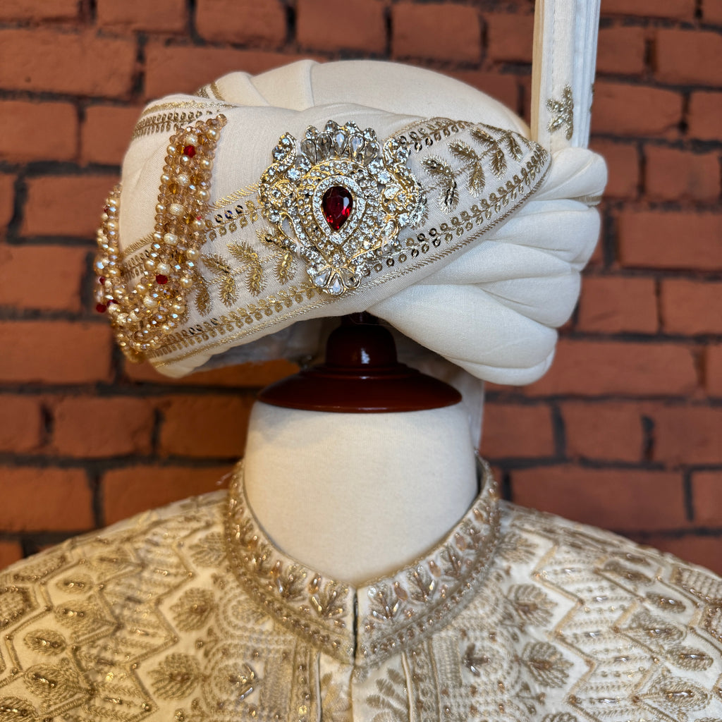 sherwani kulla cream – traditional cap for sherwani for men wedding
