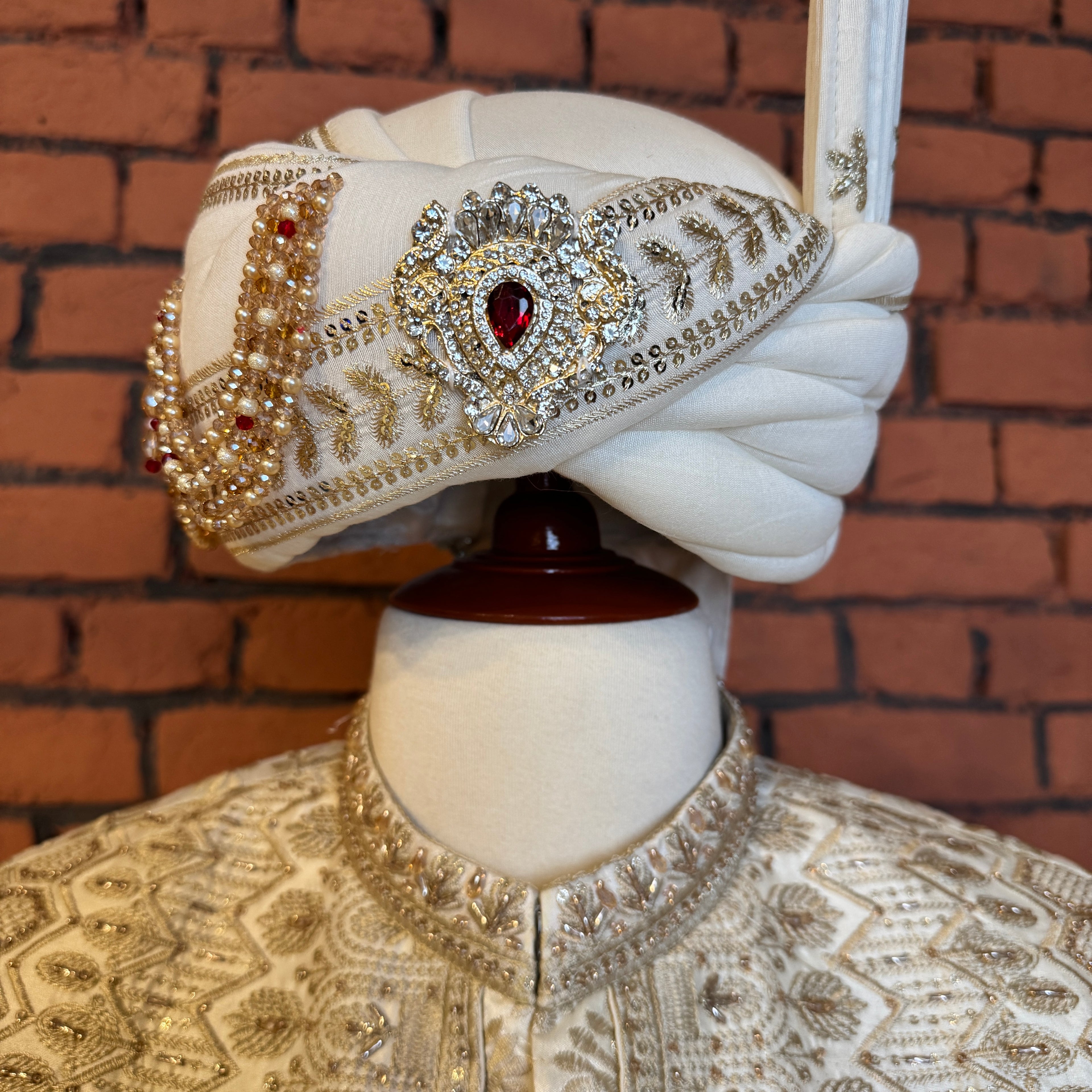 sherwani kulla cream – traditional cap for sherwani for men wedding
