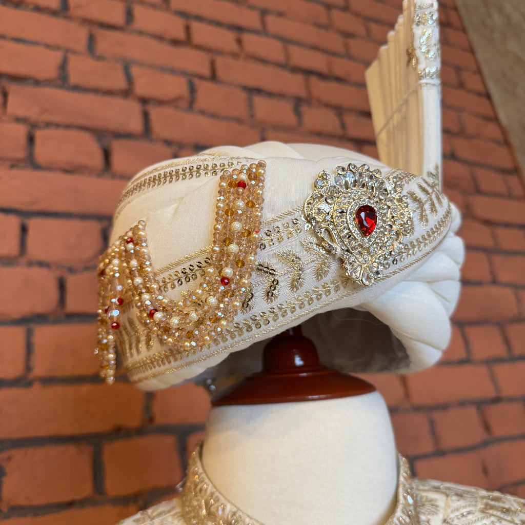 sherwani kulla cream – traditional cap for sherwani for men wedding
