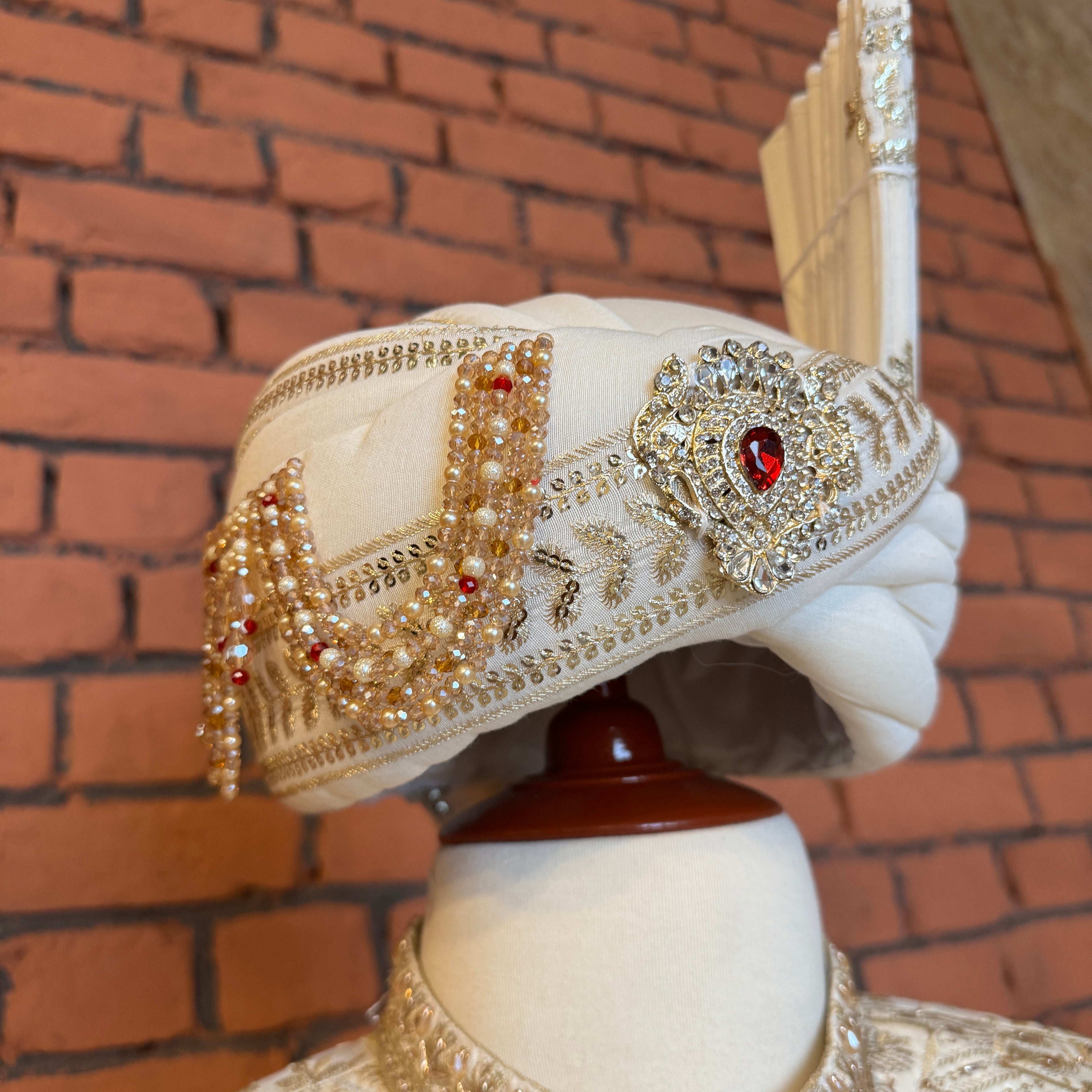 sherwani kulla cream – traditional cap for sherwani for men wedding
