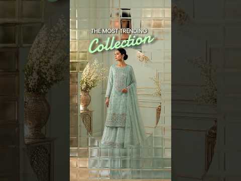 Thread work dresses PWT005 shirt front view – organza with embroidery thread work Pakistani thread work suit design
