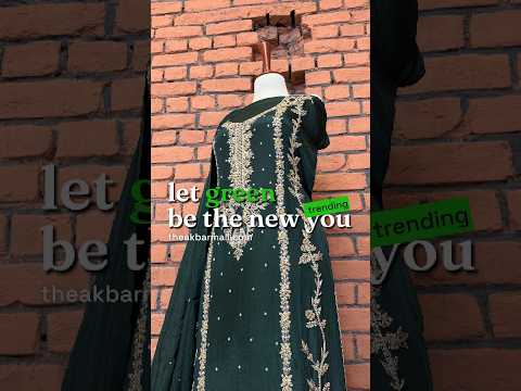 Party wear dresses in Pakistan PW033 shirt view – bottle green tassel silk with kora and dabka embroidery bridal Pakistan