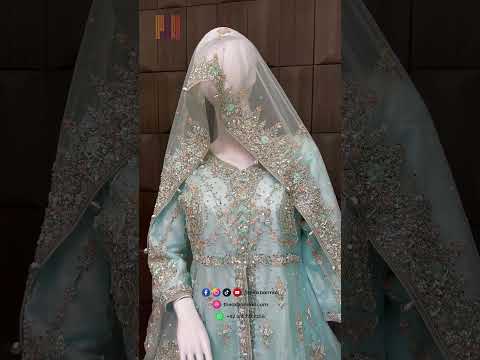 Bridal Short Frock with Lehenga BL003 – Ice Blue with Heavy Handwork
