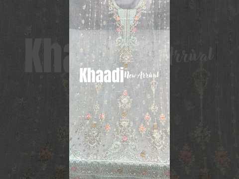 Premium Embroidered Suit on Khaadi Base | Sequins Detailing & 4-Side Border Dupatta PAKISTANI