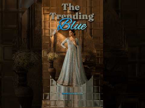 Bridal maxi for walima BM018 maxi view – ice blue net with kora nakshi and jewelry embroidery bridal Pakistan
